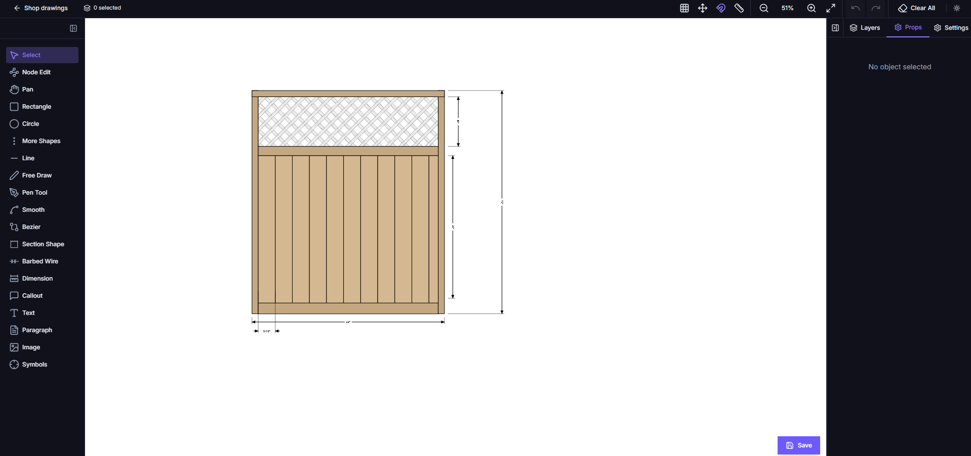 Dirt Face Shop Drawings interface